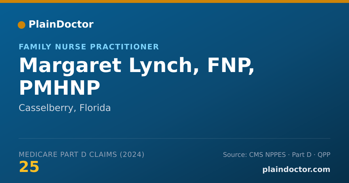 Shareable card for Margaret Lynch, FNP, PMHNP - Family Nurse Practitioner, Casselberry, FL