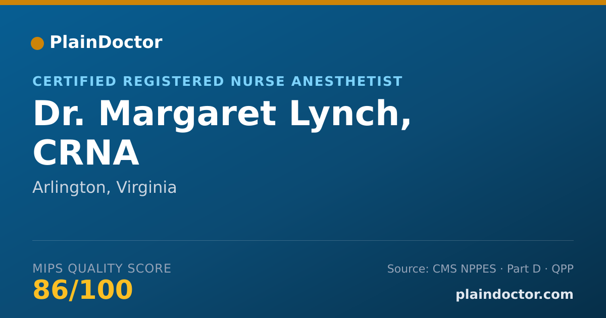 Shareable card for Margaret Lynch, CRNA - Certified Registered Nurse Anesthetist, Arlington, VA