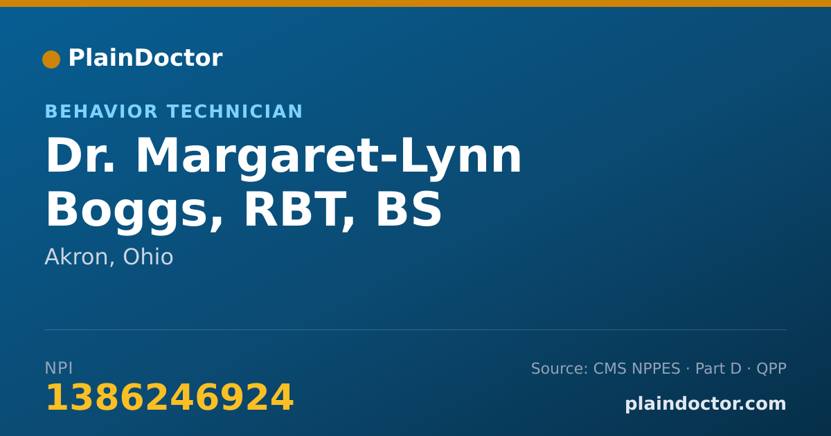 Shareable card for Margaret-Lynn Boggs, RBT, BS - Behavior Technician, Akron, OH