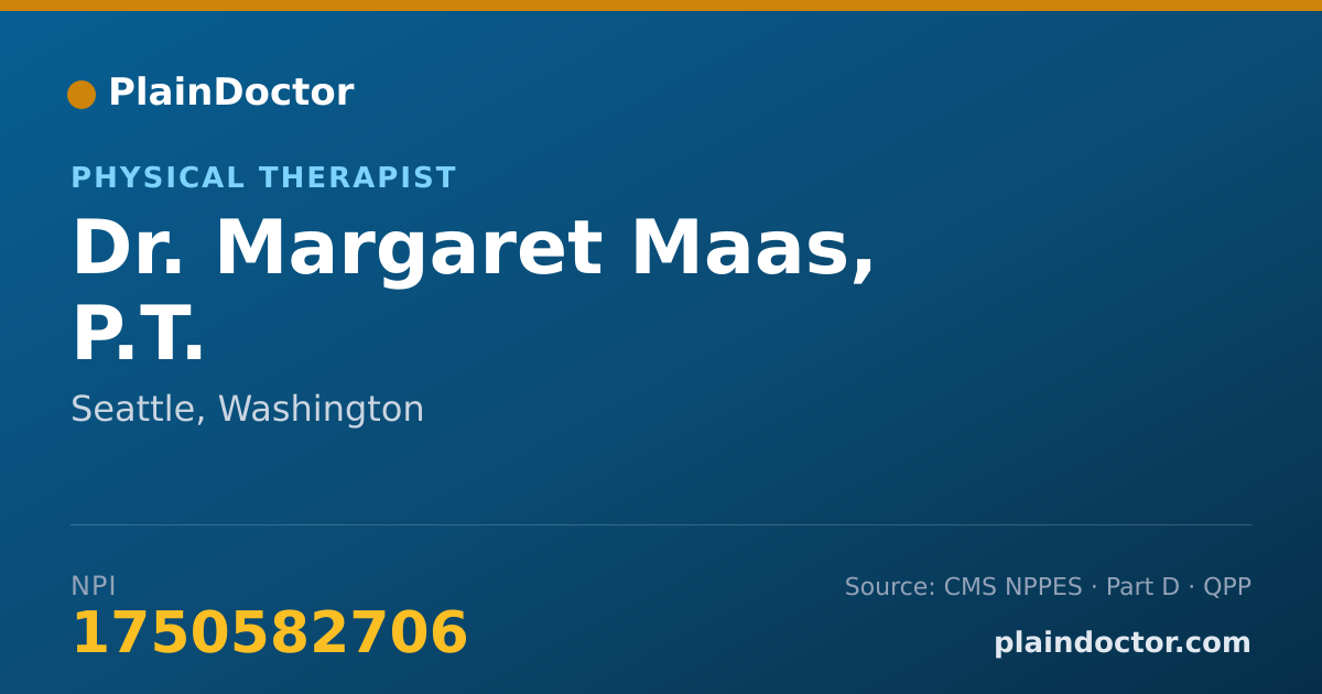 Shareable card for Margaret Maas, P.T. - Physical Therapist, Seattle, WA