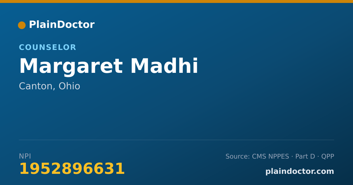 Shareable card for Margaret Madhi - Counselor, Canton, OH