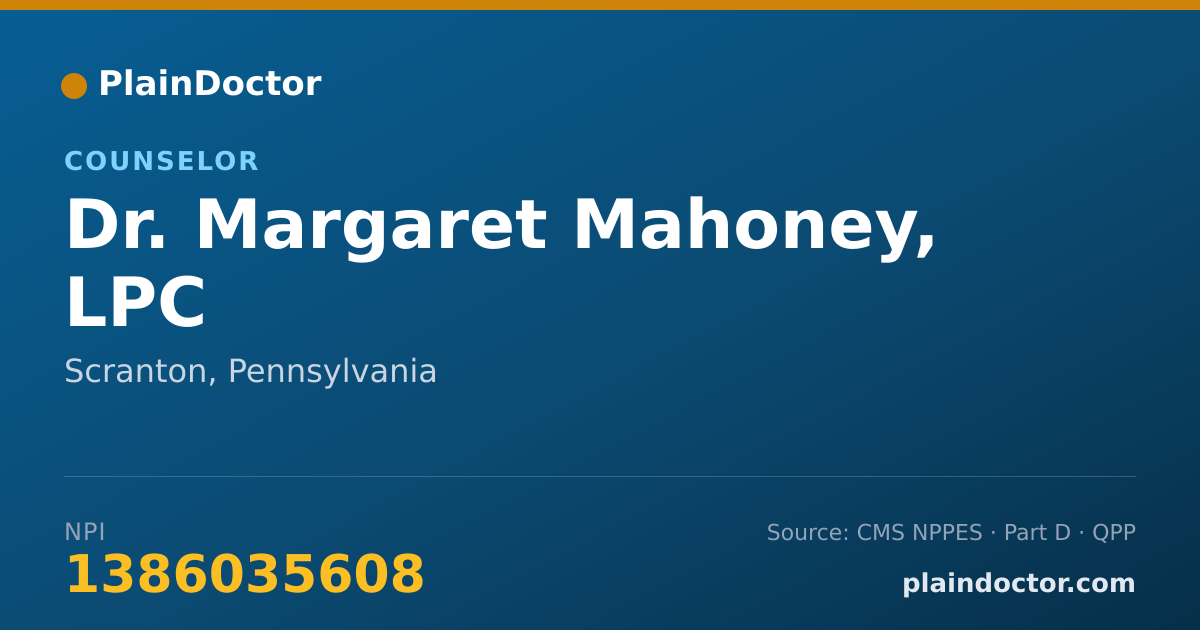 Shareable card for Margaret Mahoney, LPC - Counselor, Scranton, PA