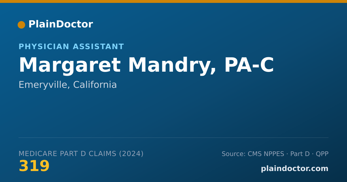 Shareable card for Margaret Mandry, PA-C - Physician Assistant, Emeryville, CA