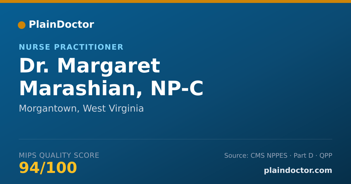 Shareable card for Margaret Marashian, NP-C - Nurse Practitioner, Morgantown, WV