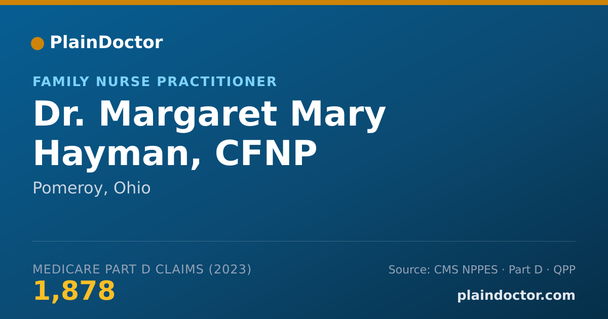 Shareable card for Margaret Mary Hayman, CFNP - Family Nurse Practitioner, Pomeroy, OH