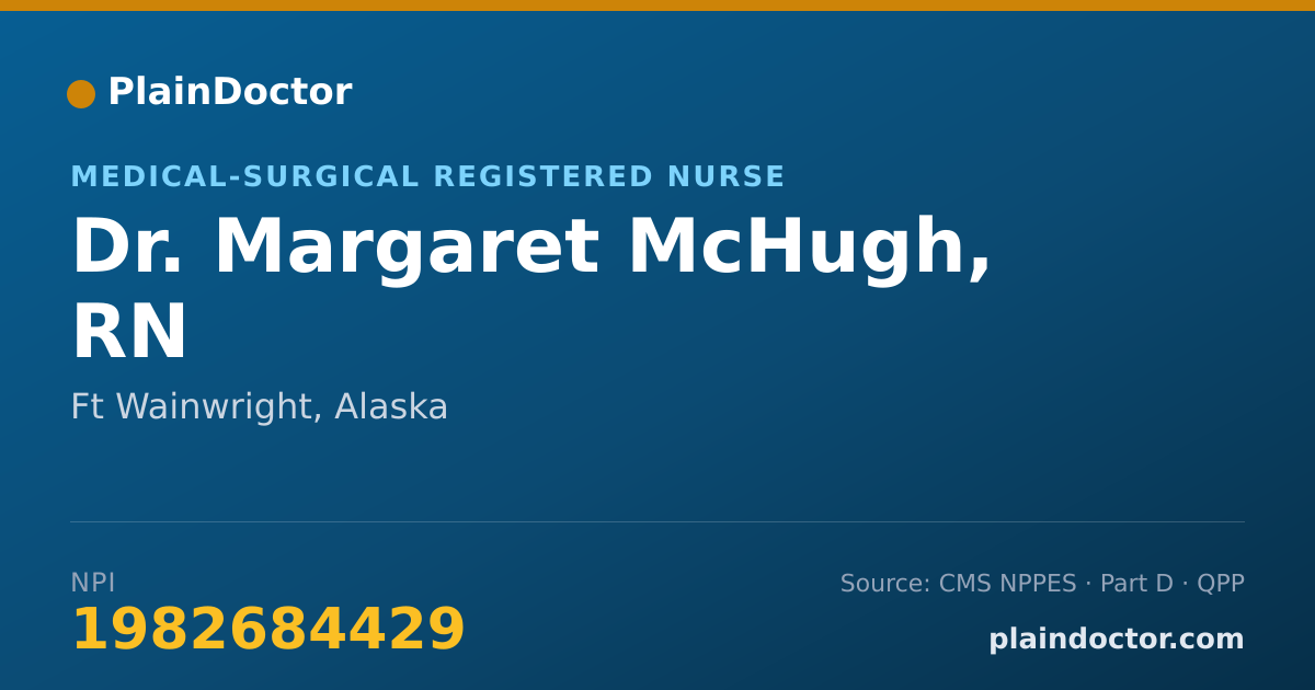 Shareable card for Margaret McHugh, RN - Medical-Surgical Registered Nurse, Ft Wainwright, AK