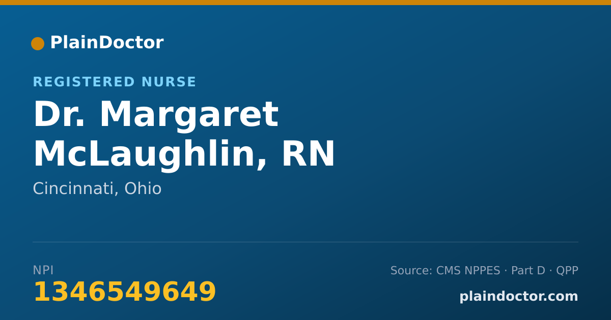 Shareable card for Margaret McLaughlin, RN - Registered Nurse, Cincinnati, OH