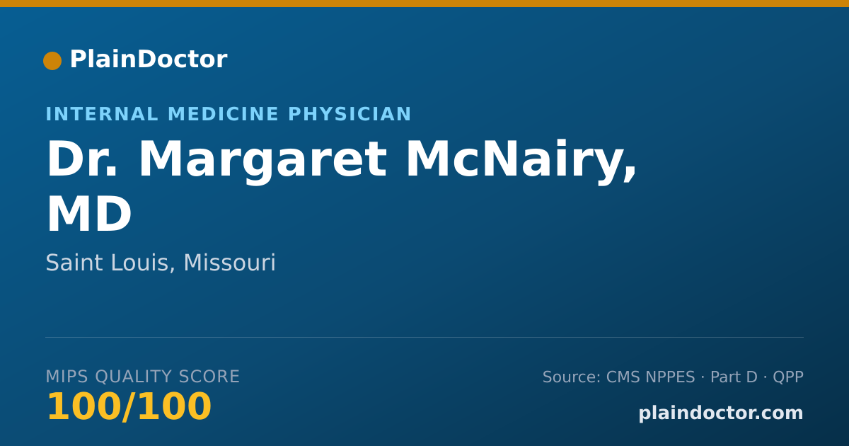 Shareable card for Margaret McNairy, MD - Internal Medicine Physician, Saint Louis, MO