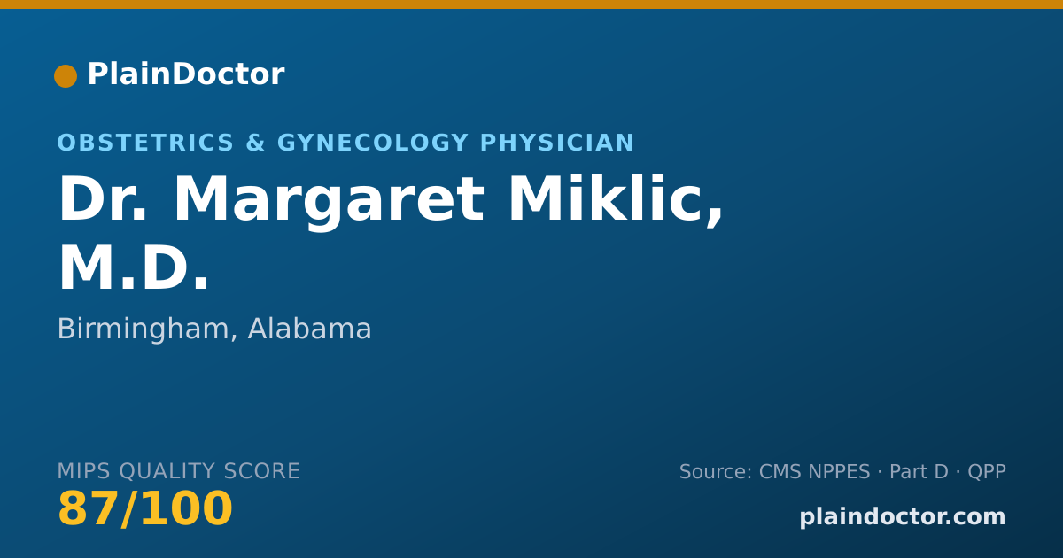 Shareable card for Margaret Miklic, M.D. - Obstetrics & Gynecology Physician, Birmingham, AL