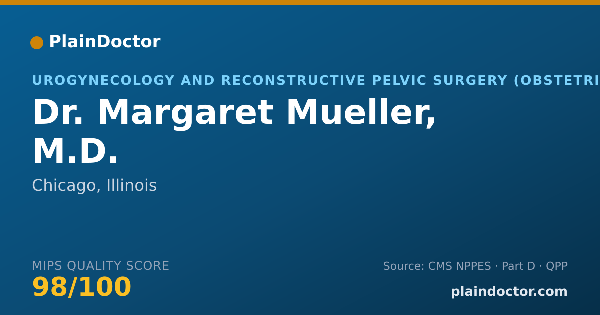 Shareable card for Margaret Mueller, M.D. - Urogynecology and Reconstructive Pelvic Surgery (Obstetrics & Gynecology) Physician, Chicago, IL