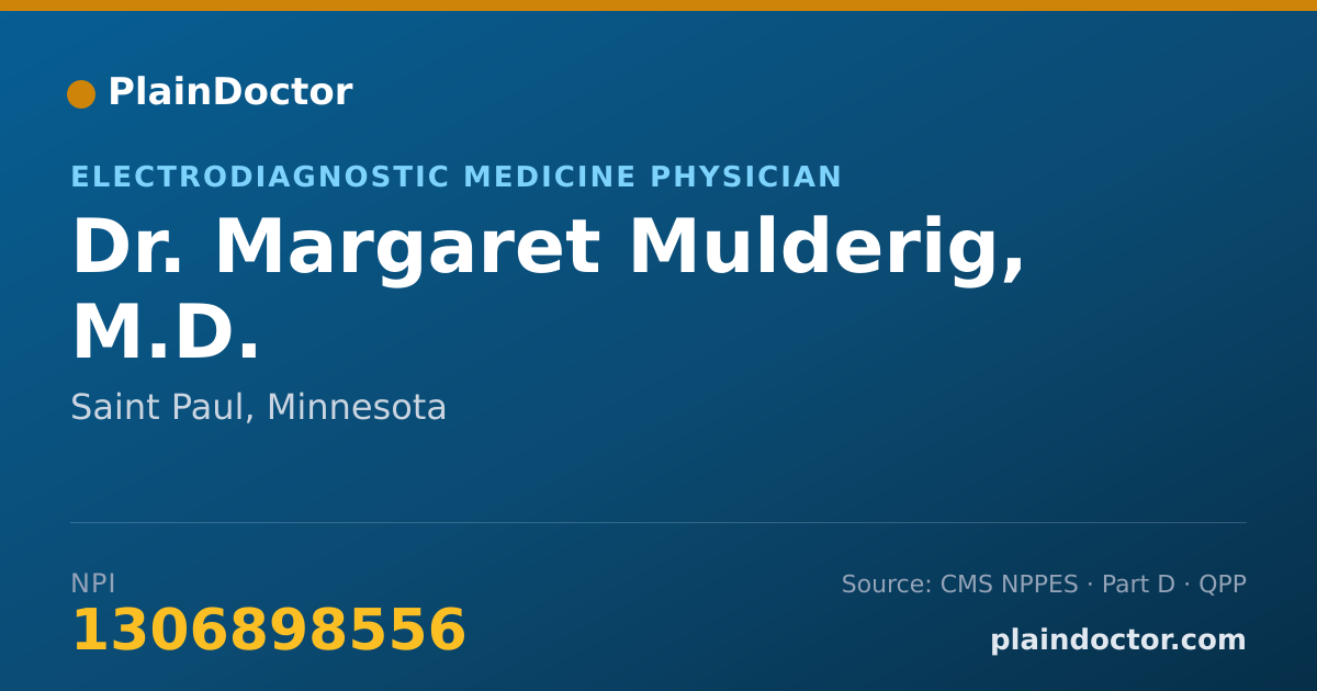 Shareable card for Margaret Mulderig, M.D. - Electrodiagnostic Medicine Physician, Saint Paul, MN