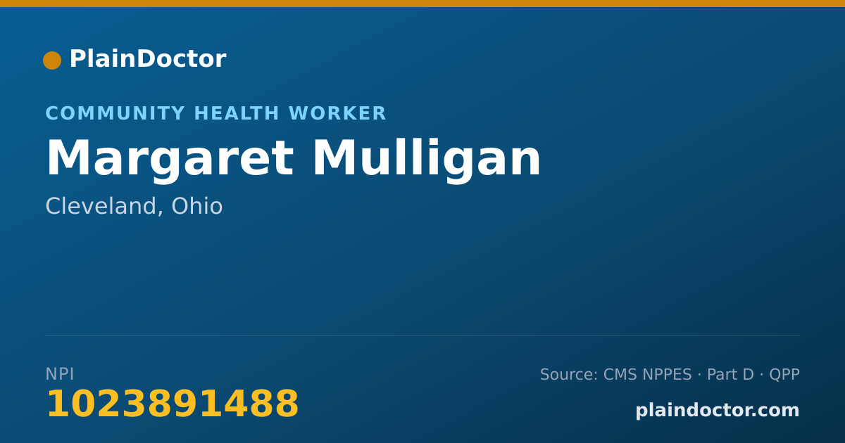 Shareable card for Margaret Mulligan - Community Health Worker, Cleveland, OH
