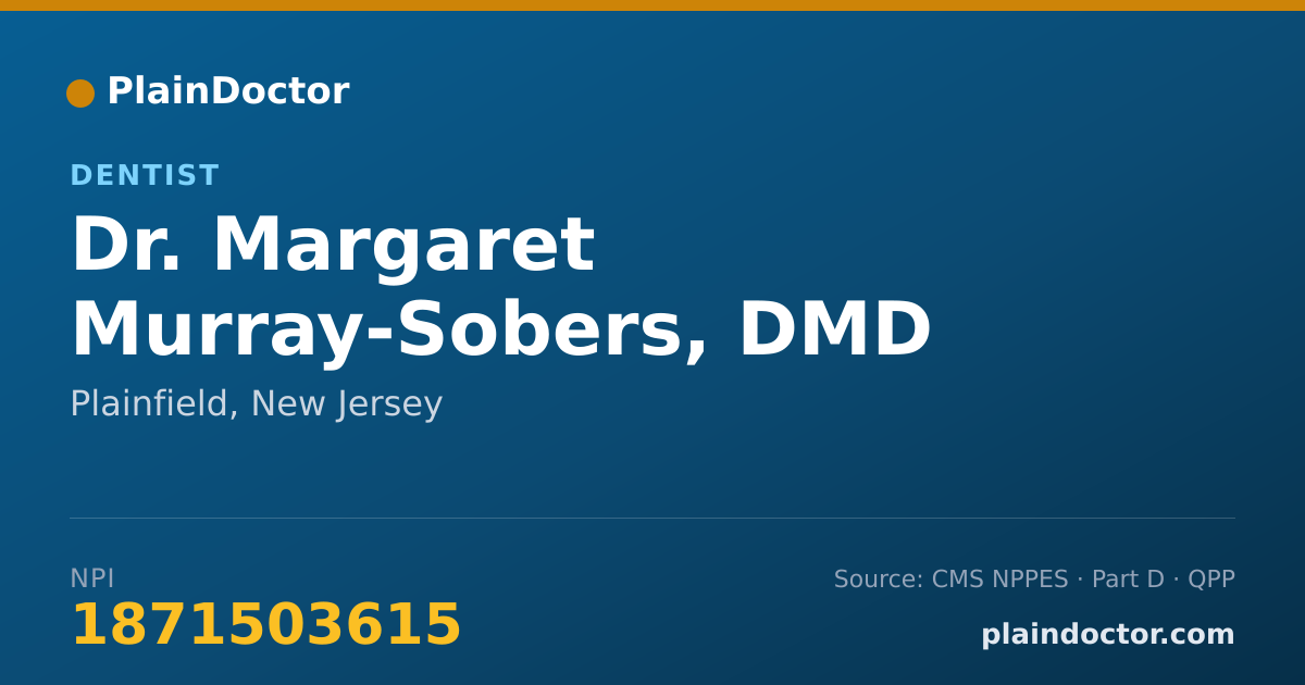 Shareable card for Margaret Murray-Sobers, DMD - Dentist, Plainfield, NJ