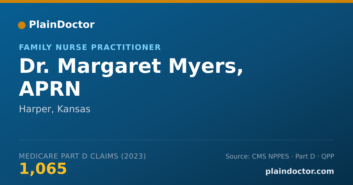 Shareable card for Margaret Myers, APRN - Family Nurse Practitioner, Harper, KS