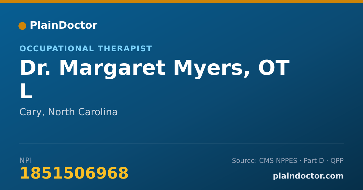 Shareable card for Margaret Myers, OT L - Occupational Therapist, Cary, NC