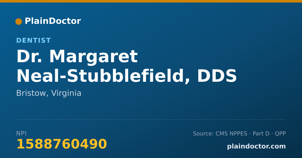 Shareable card for Margaret Neal-Stubblefield, DDS - Dentist, Bristow, VA