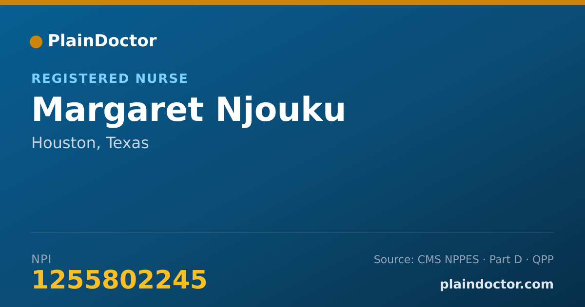 Shareable card for Margaret Njouku - Registered Nurse, Houston, TX