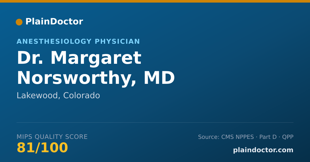 Shareable card for Margaret Norsworthy, MD - Anesthesiology Physician, Lakewood, CO