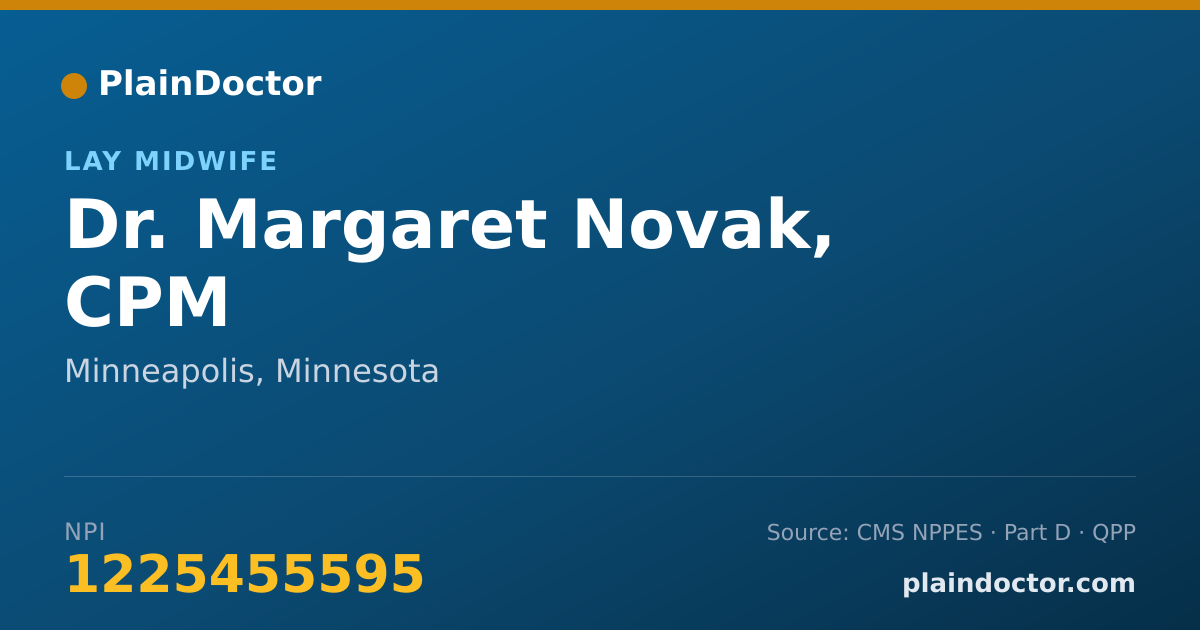 Shareable card for Margaret Novak, CPM - Lay Midwife, Minneapolis, MN