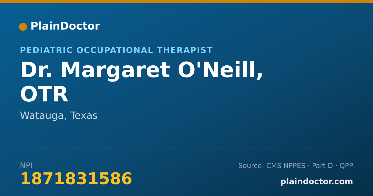 Shareable card for Margaret O'Neill, OTR - Pediatric Occupational Therapist, Watauga, TX