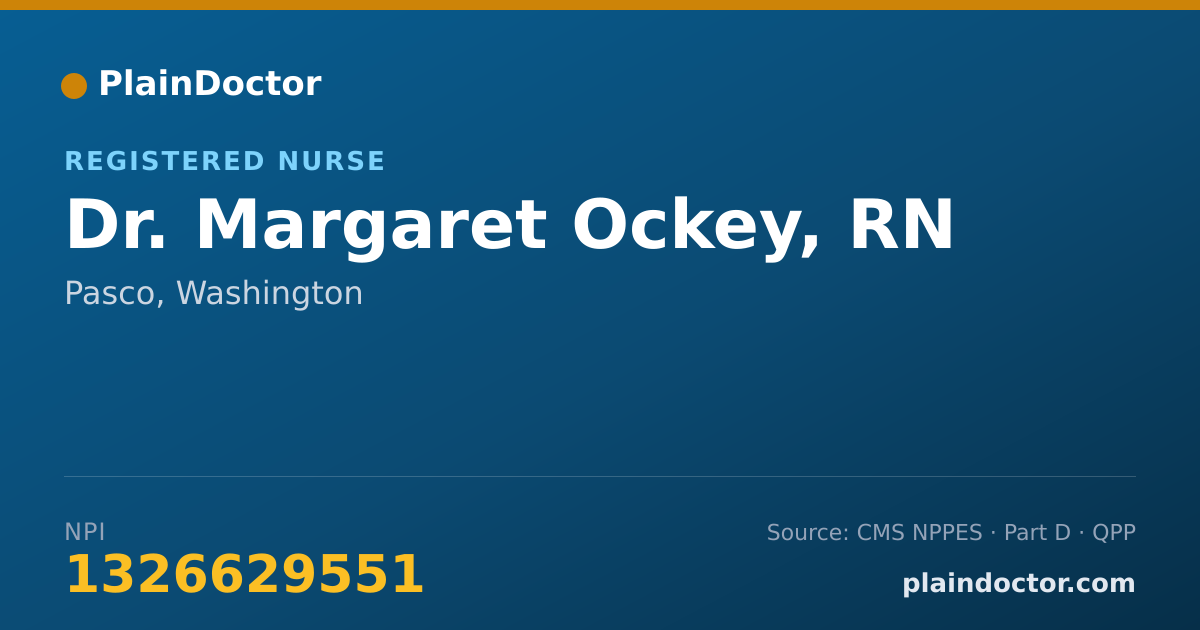 Shareable card for Margaret Ockey, RN - Registered Nurse, Pasco, WA