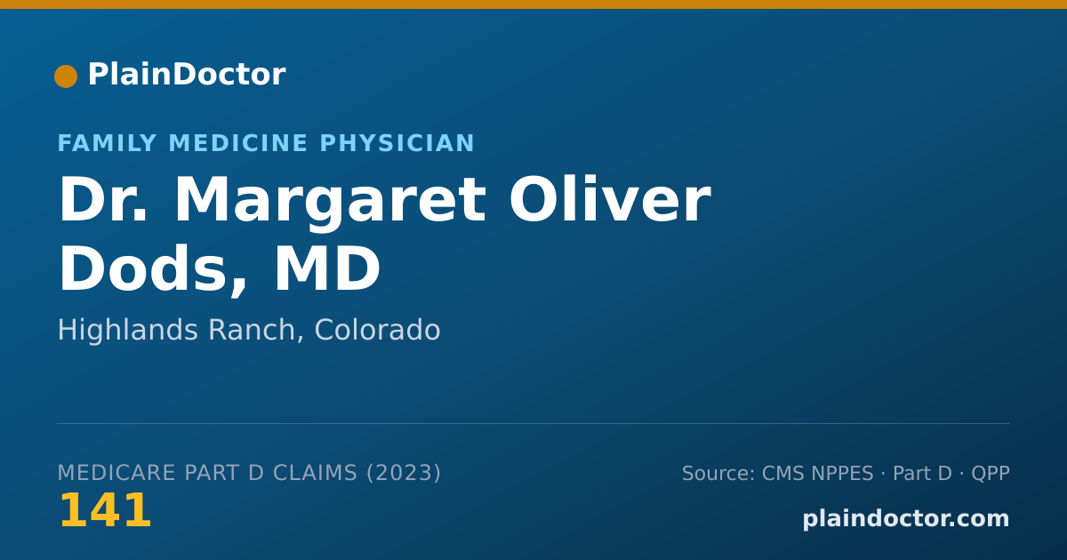 Shareable card for Margaret Oliver Dods, MD - Family Medicine Physician, Highlands Ranch, CO