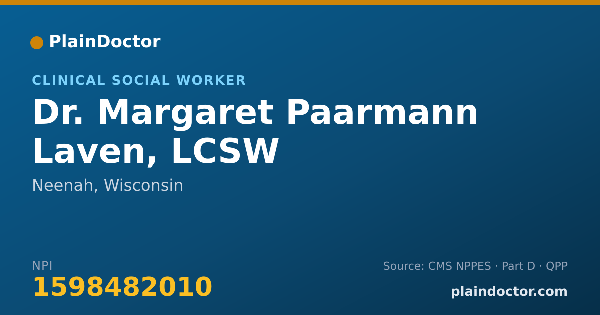 Shareable card for Margaret Paarmann Laven, LCSW - Clinical Social Worker, Neenah, WI