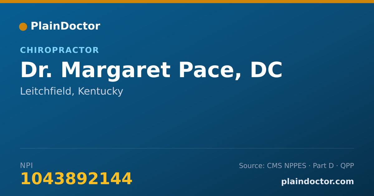 Shareable card for Margaret Pace, DC - Chiropractor, Leitchfield, KY