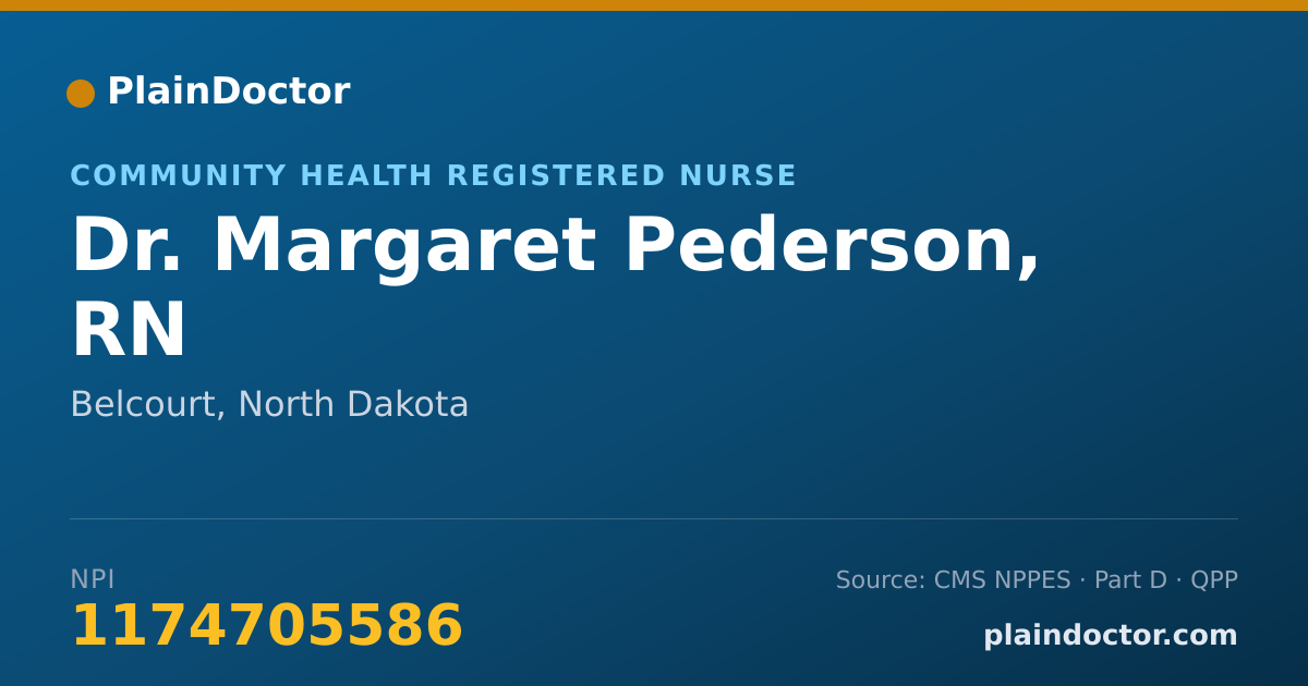 Shareable card for Margaret Pederson, RN - Community Health Registered Nurse, Belcourt, ND