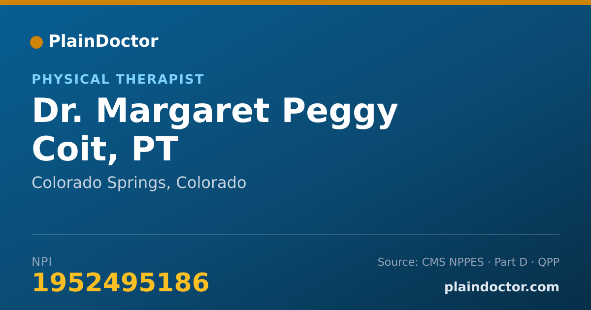 Shareable card for Margaret Peggy Coit, PT - Physical Therapist, Colorado Springs, CO