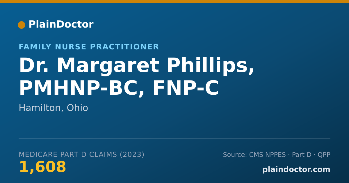 Shareable card for Margaret Phillips, PMHNP-BC, FNP-C - Family Nurse Practitioner, Hamilton, OH