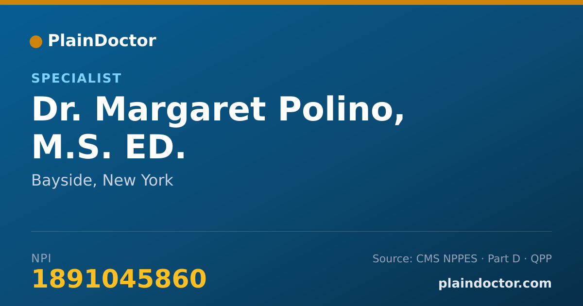 Shareable card for Margaret Polino, M.S. ED. - Specialist, Bayside, NY