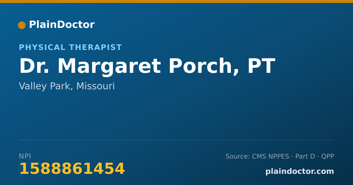 Shareable card for Margaret Porch, PT - Physical Therapist, Valley Park, MO