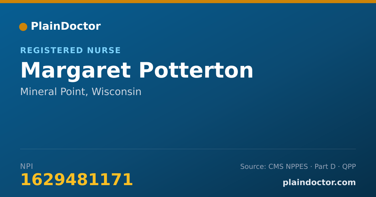 Shareable card for Margaret Potterton - Registered Nurse, Mineral Point, WI