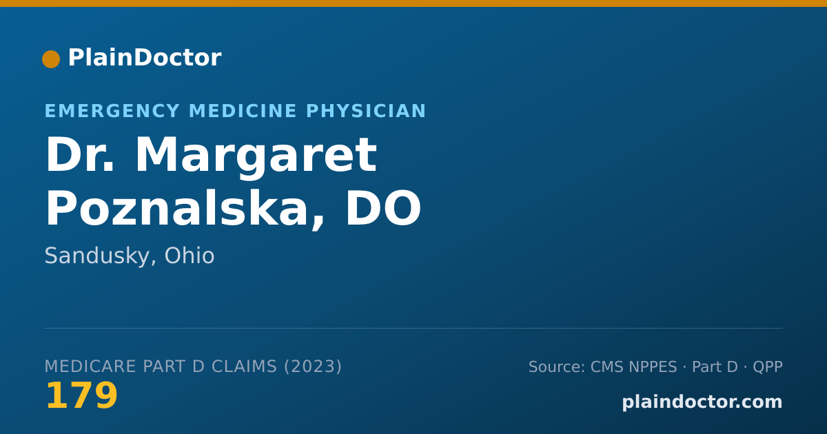 Shareable card for Margaret Poznalska, DO - Emergency Medicine Physician, Sandusky, OH