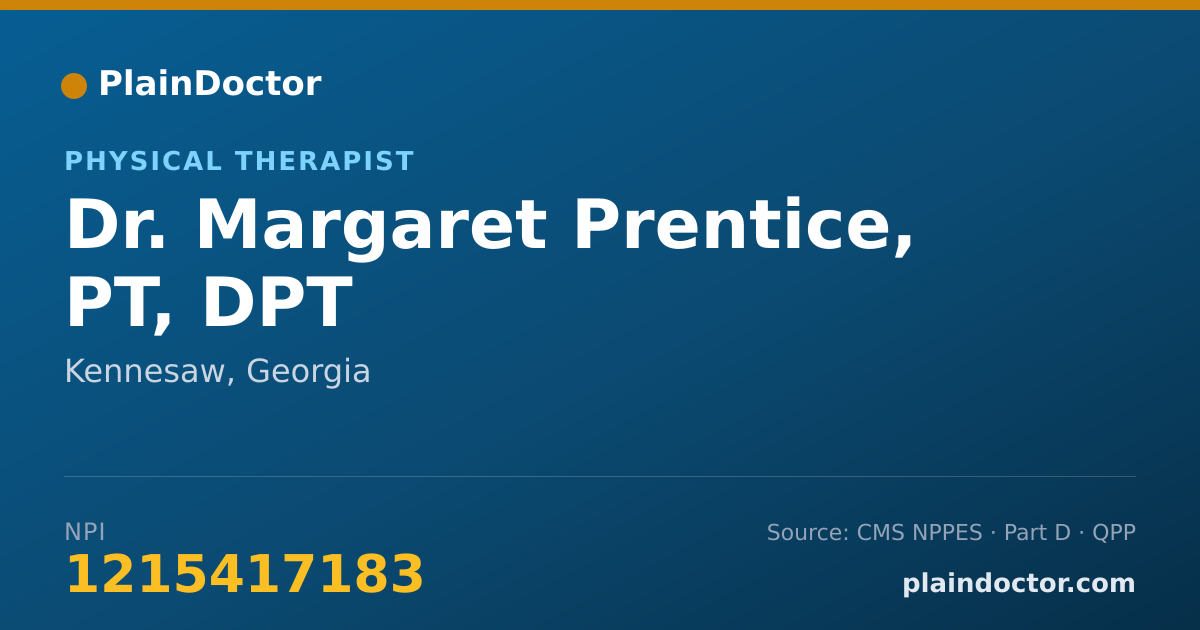 Shareable card for Margaret Prentice, PT, DPT - Physical Therapist, Kennesaw, GA