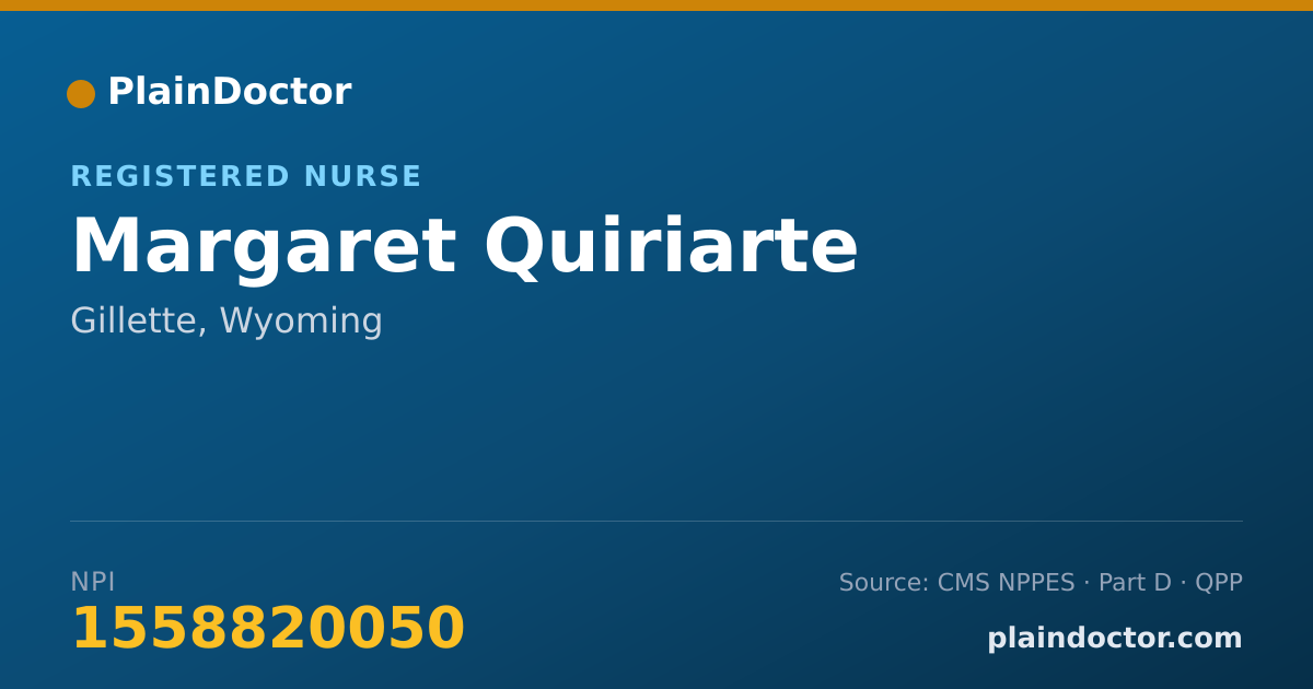 Shareable card for Margaret Quiriarte - Registered Nurse, Gillette, WY