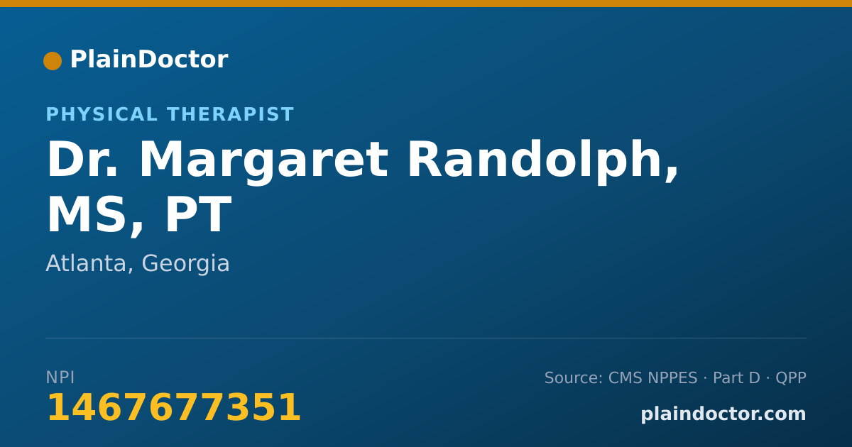 Shareable card for Margaret Randolph, MS, PT - Physical Therapist, Atlanta, GA