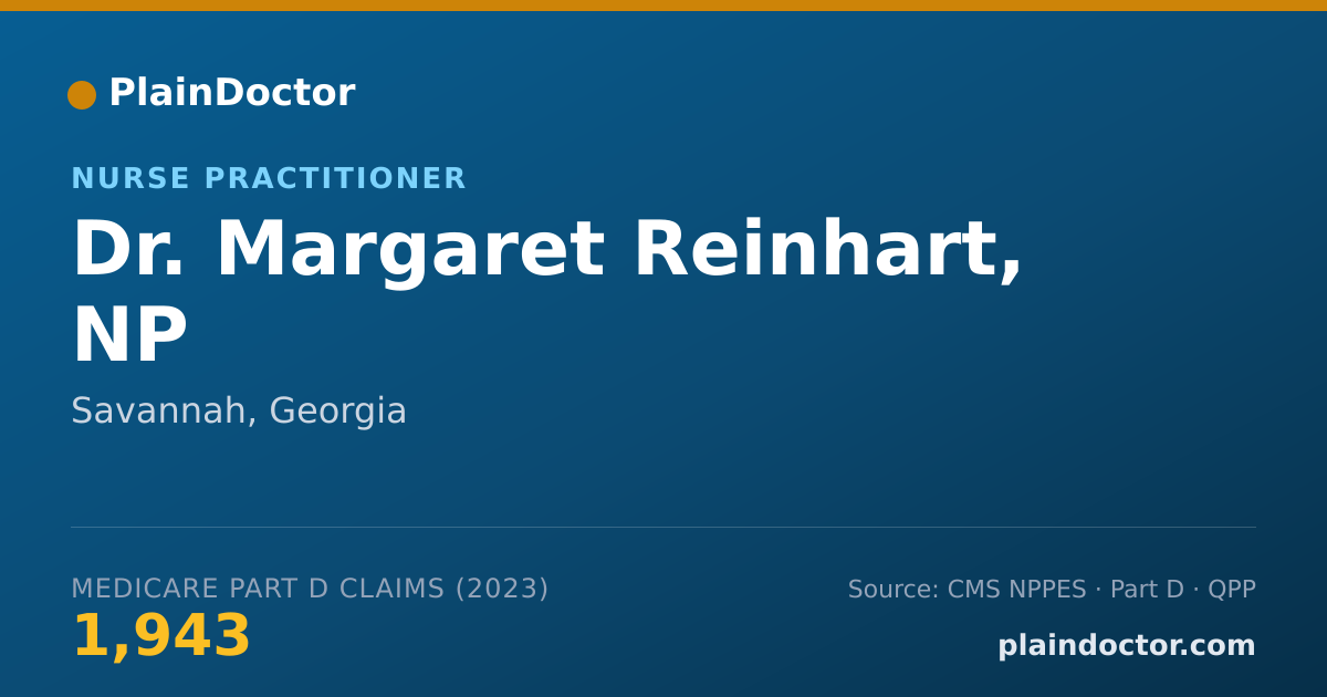 Shareable card for Margaret Reinhart, NP - Nurse Practitioner, Savannah, GA