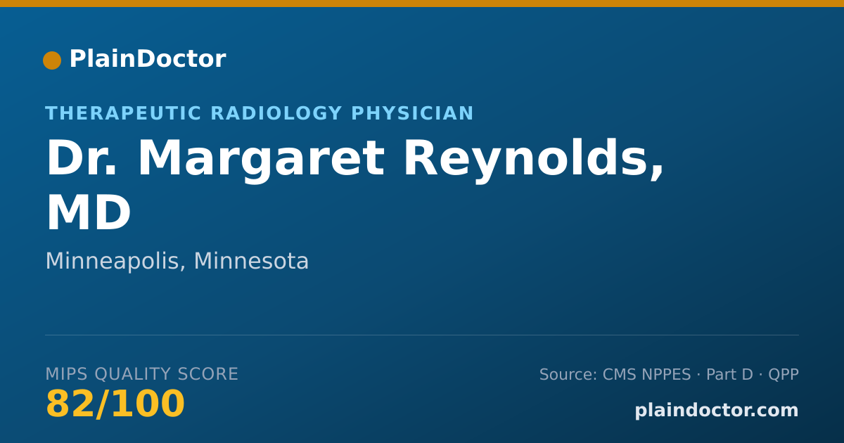 Shareable card for Margaret Reynolds, MD - Therapeutic Radiology Physician, Minneapolis, MN