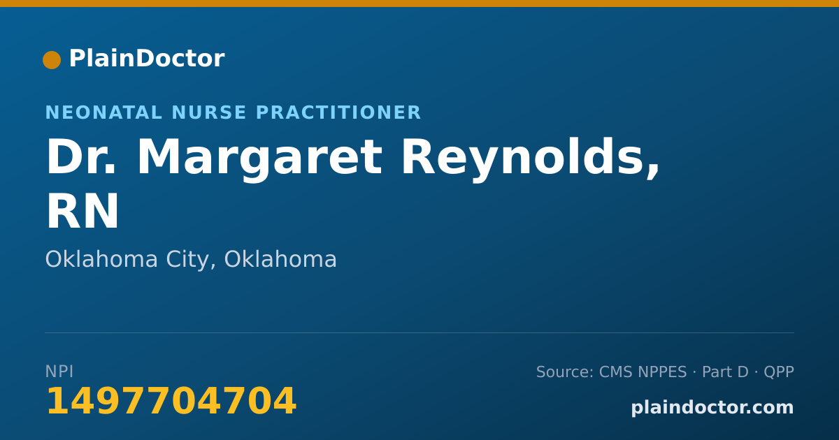 Shareable card for Margaret Reynolds, RN - Neonatal Nurse Practitioner, Oklahoma City, OK