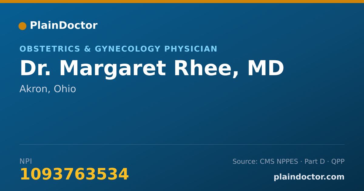 Shareable card for Margaret Rhee, MD - Obstetrics & Gynecology Physician, Akron, OH