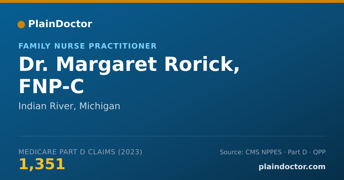 Shareable card for Margaret Rorick, FNP-C - Family Nurse Practitioner, Indian River, MI
