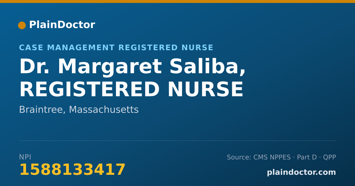 Shareable card for Margaret Saliba, REGISTERED NURSE - Case Management Registered Nurse, Braintree, MA