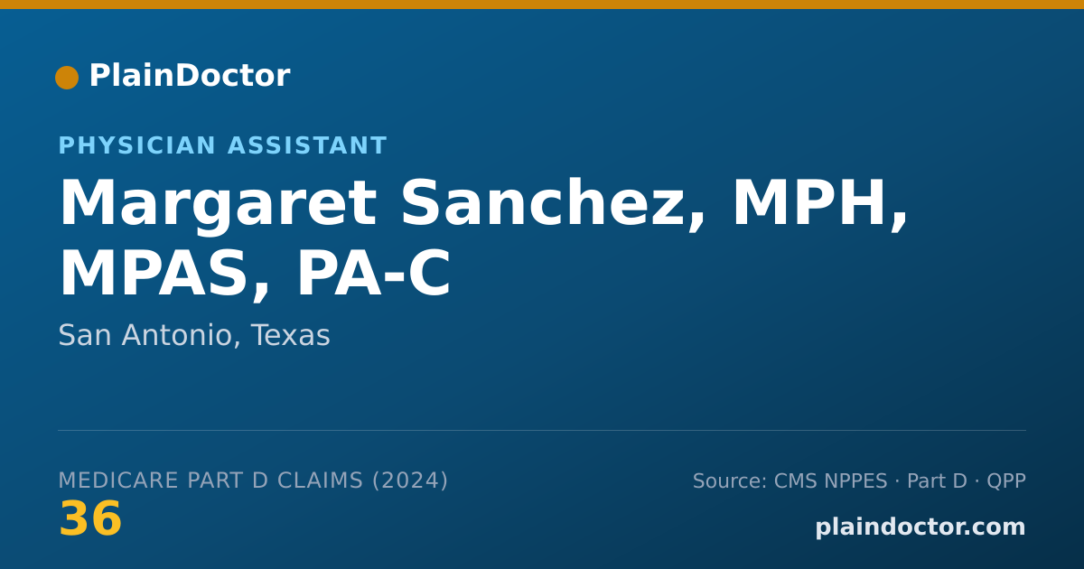 Shareable card for Margaret Sanchez, MPH, MPAS, PA-C - Physician Assistant, San Antonio, TX