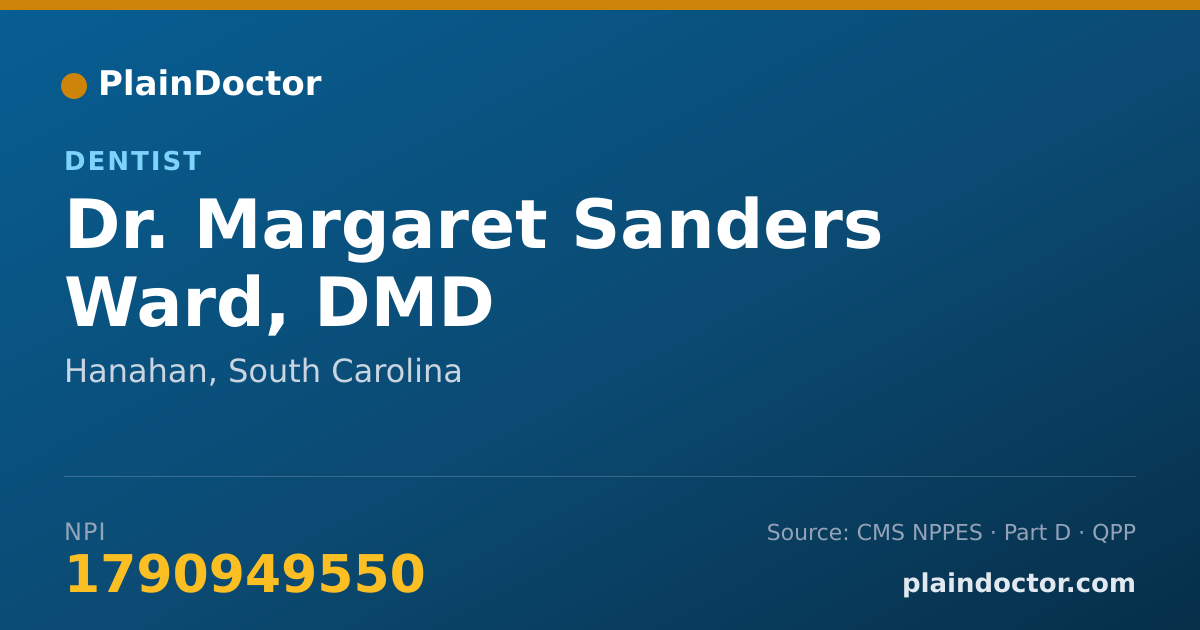 Shareable card for Margaret Sanders Ward, DMD - Dentist, Hanahan, SC