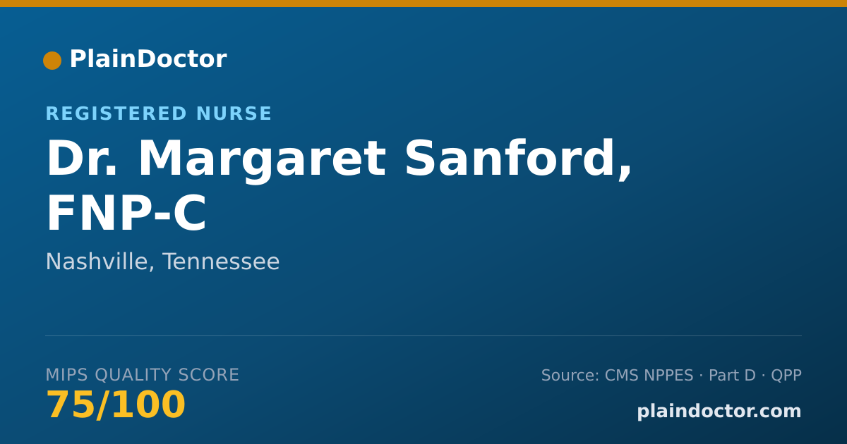 Shareable card for Margaret Sanford, FNP-C - Registered Nurse, Nashville, TN