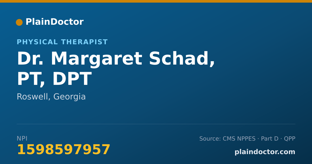 Shareable card for Margaret Schad, PT, DPT - Physical Therapist, Roswell, GA