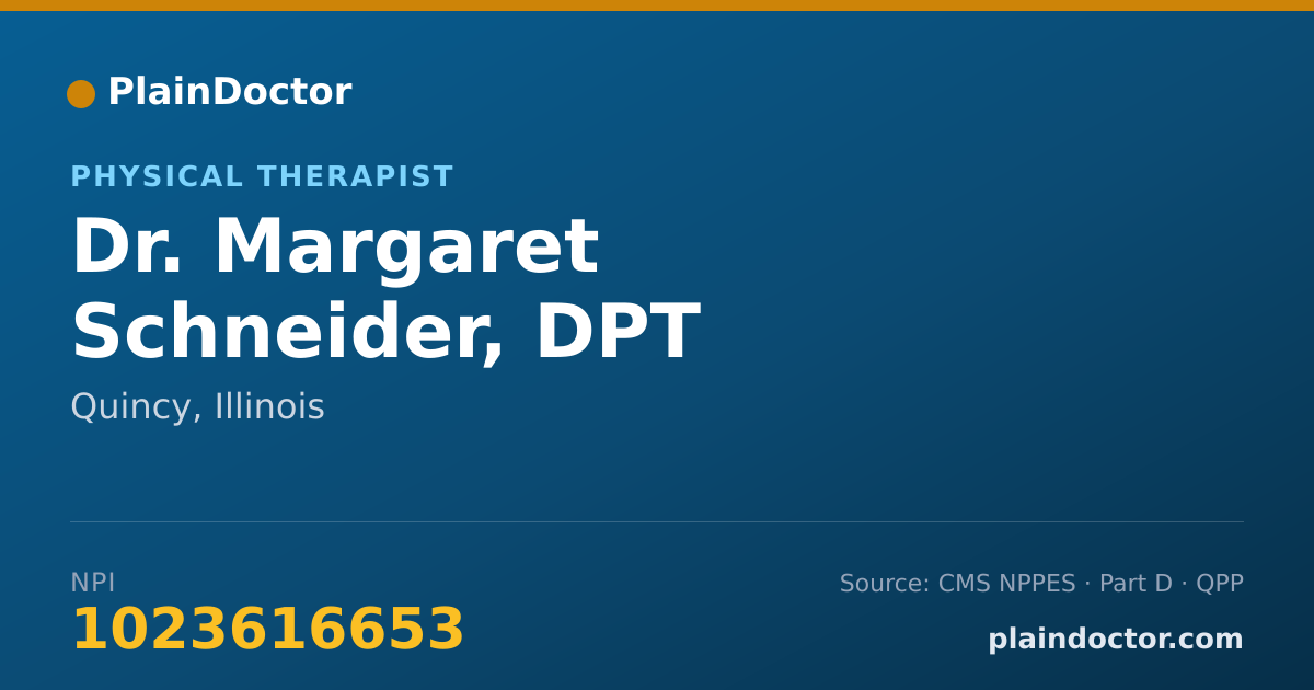 Shareable card for Margaret Schneider, DPT - Physical Therapist, Quincy, IL