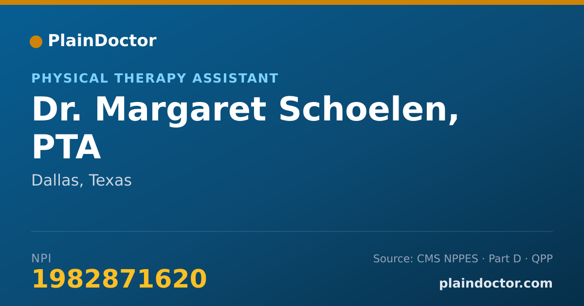 Shareable card for Margaret Schoelen, PTA - Physical Therapy Assistant, Dallas, TX